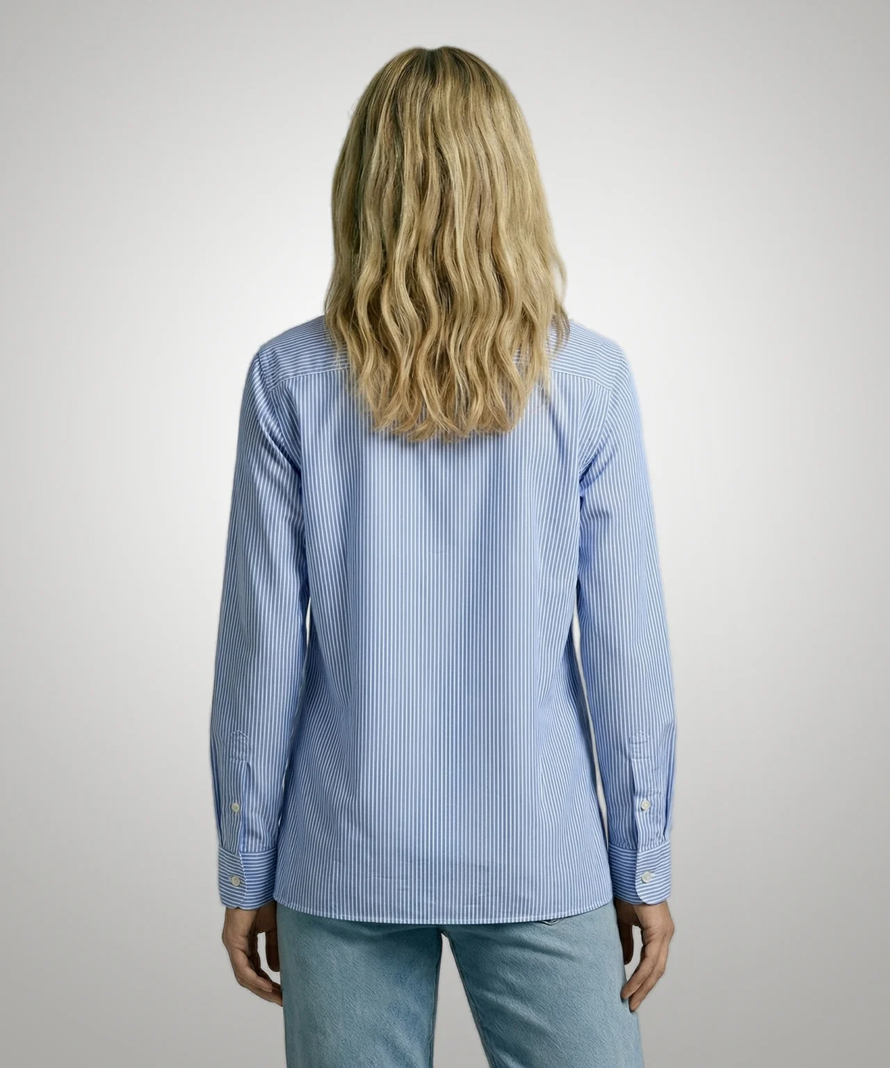 Blouse Poplin Streep | Light Blue - Image 3