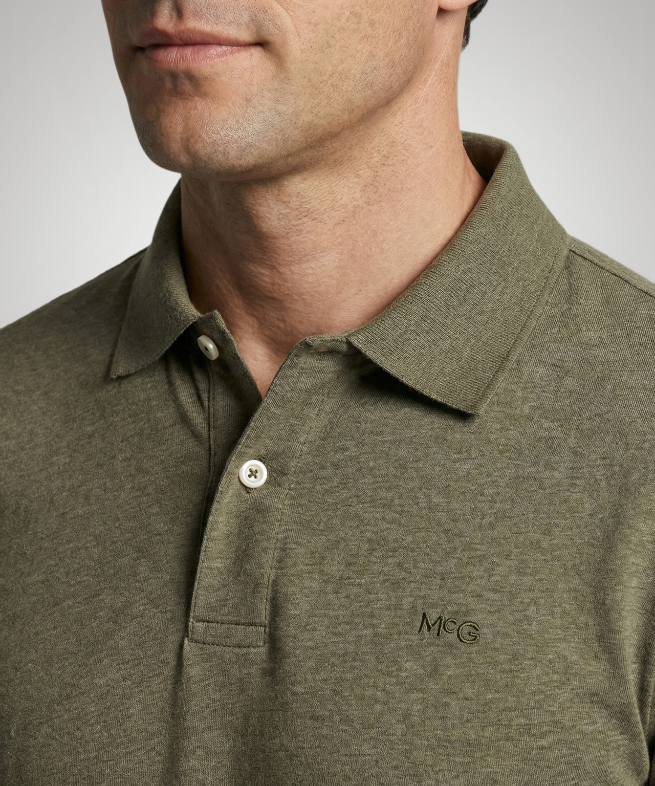 Jersey Polo Melange | Light Olive - Image 5