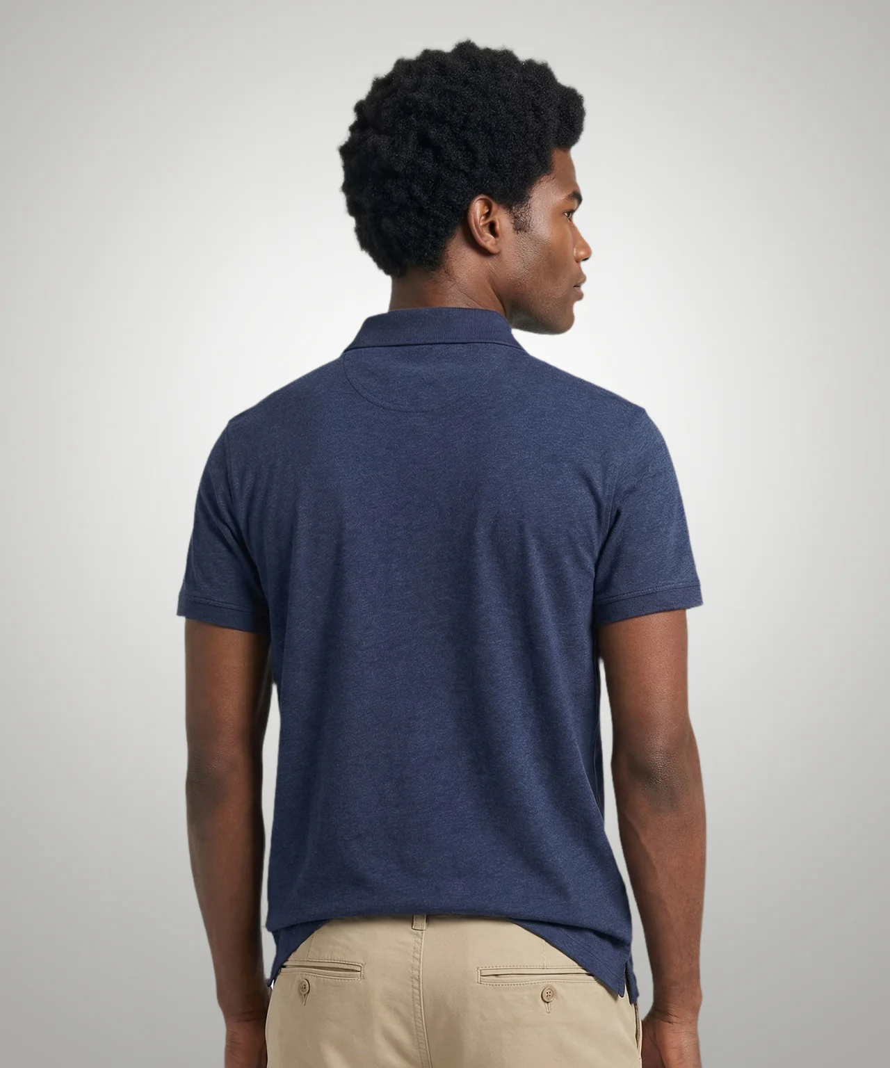 Jersey Polo Melange | Medium Blue - Image 3
