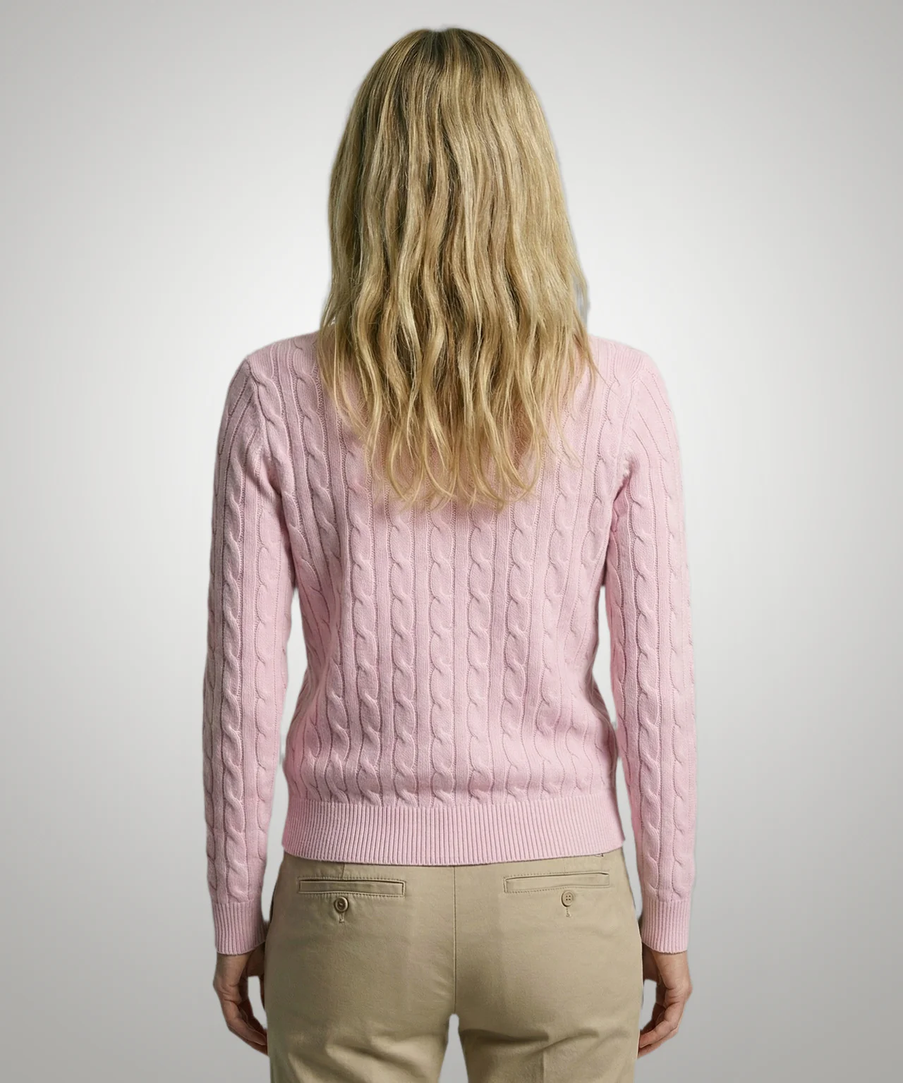 Knoopvest Kabelpatroon Katoen-Kasjmier | Light Pink - Image 3