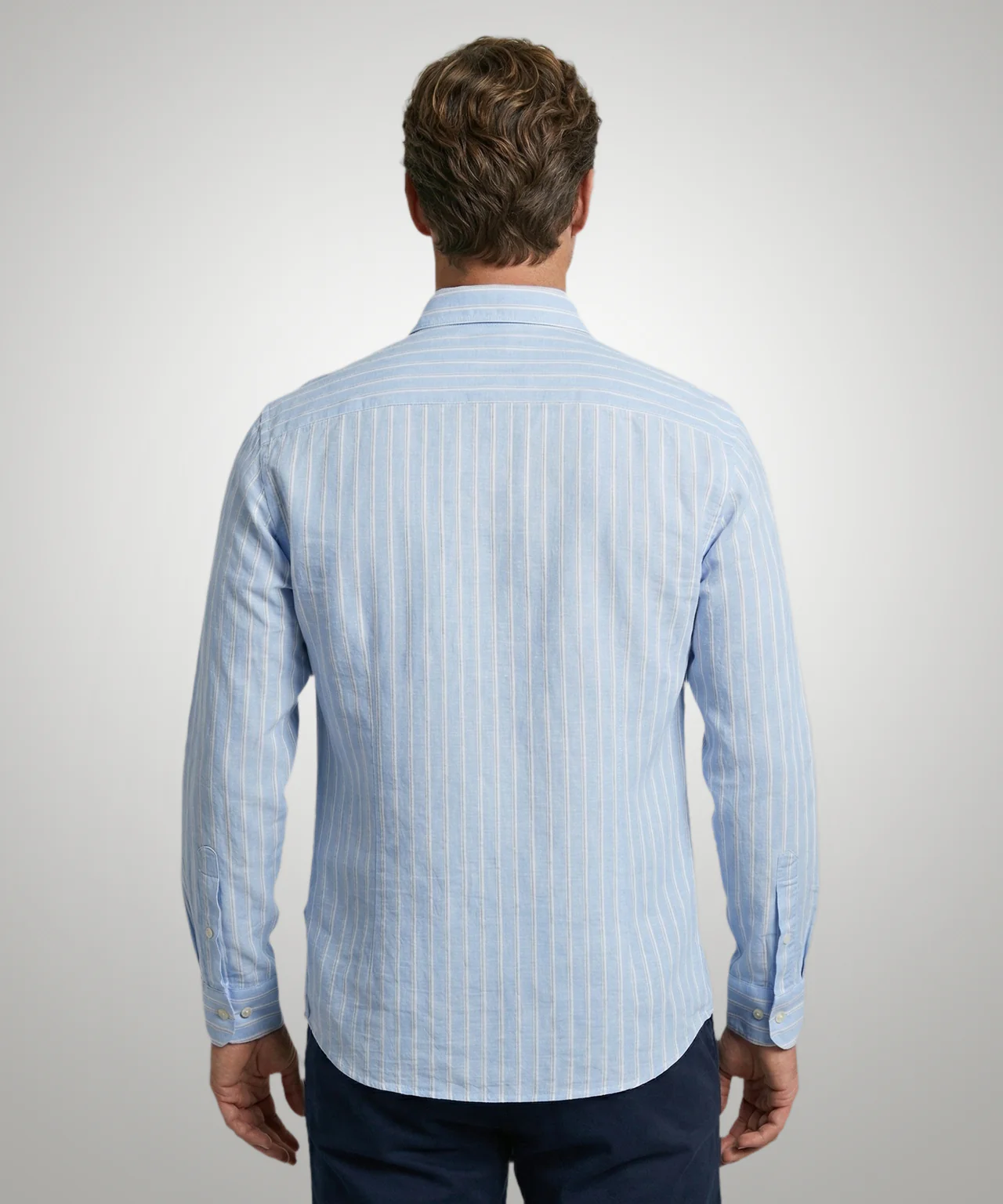 Overhemd Katoen Linnen Grote Streep | Light Blue - Image 3