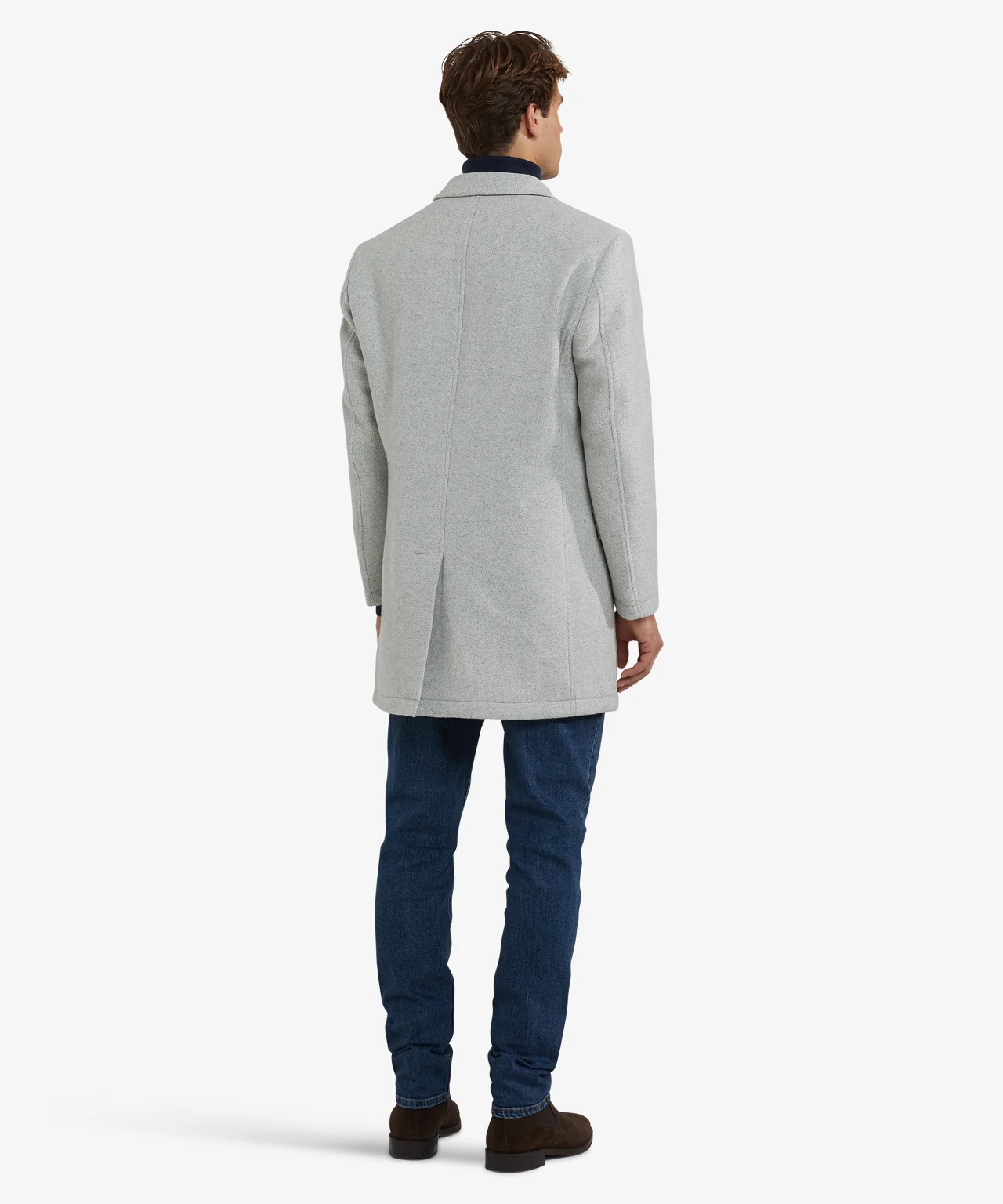 Overjas Visgraat Wol | Medium Grey Melange - Image 5