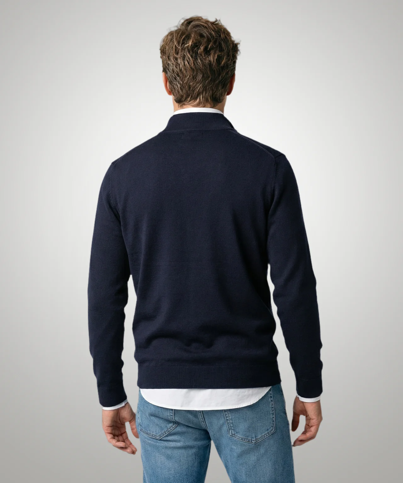 Ritsvest Katoen Cashmere | Navy - Image 3