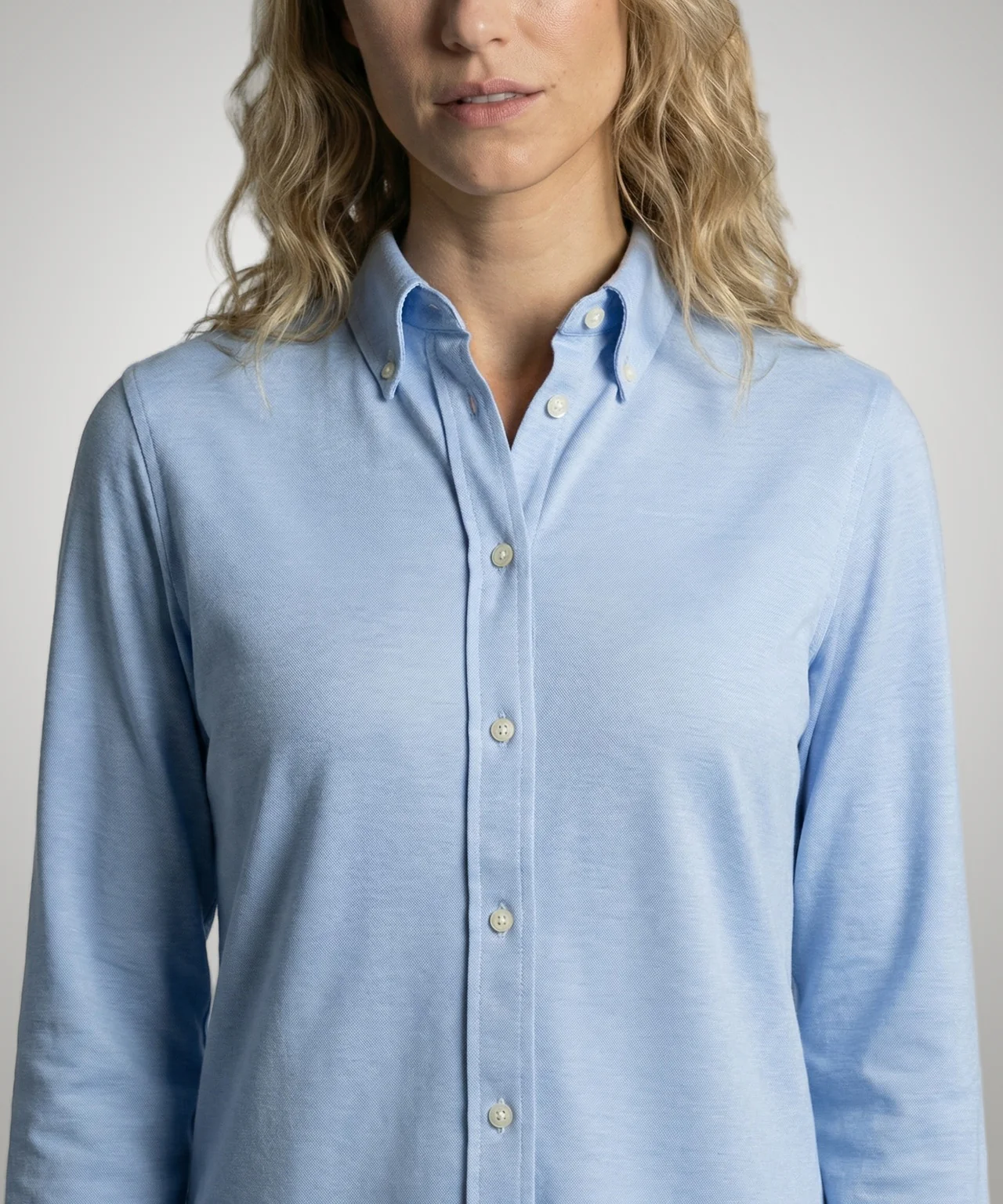 Blouse Stretch Piqué | Light Blue - Image 5