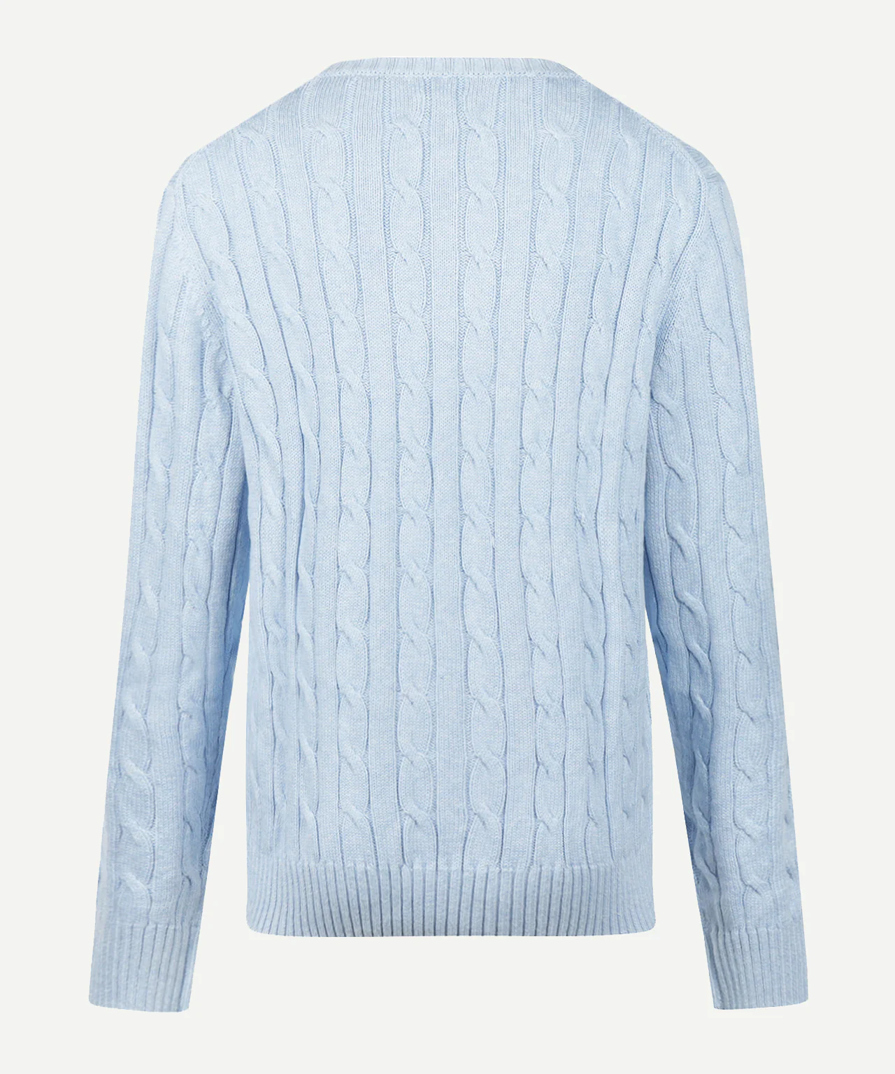 Trui Kabelpatroon Katoen-Kasjmier Ronde Hals | Light Blue - Image 4