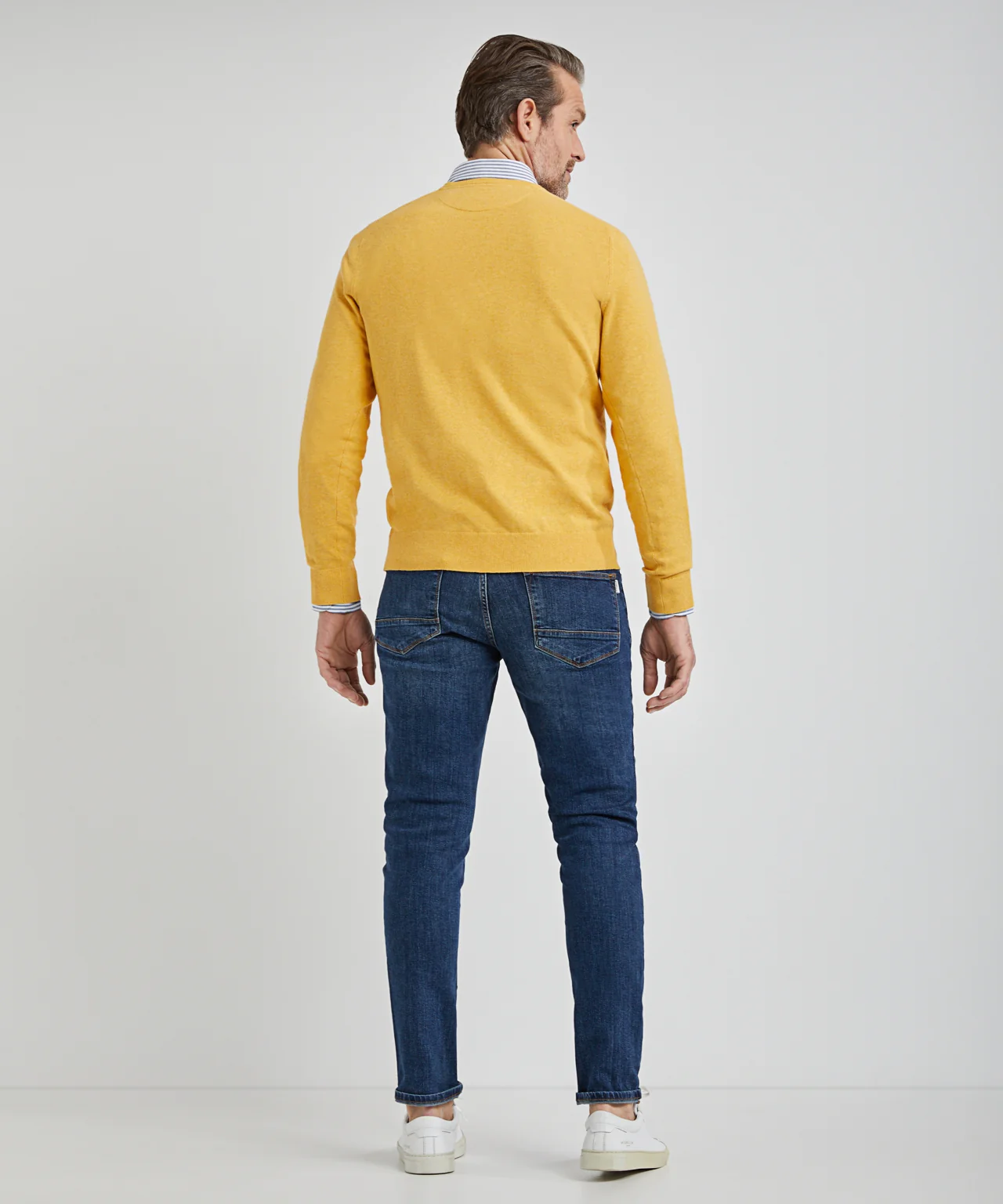 Trui V-hals met Logo | Medium Yellow - Image 5