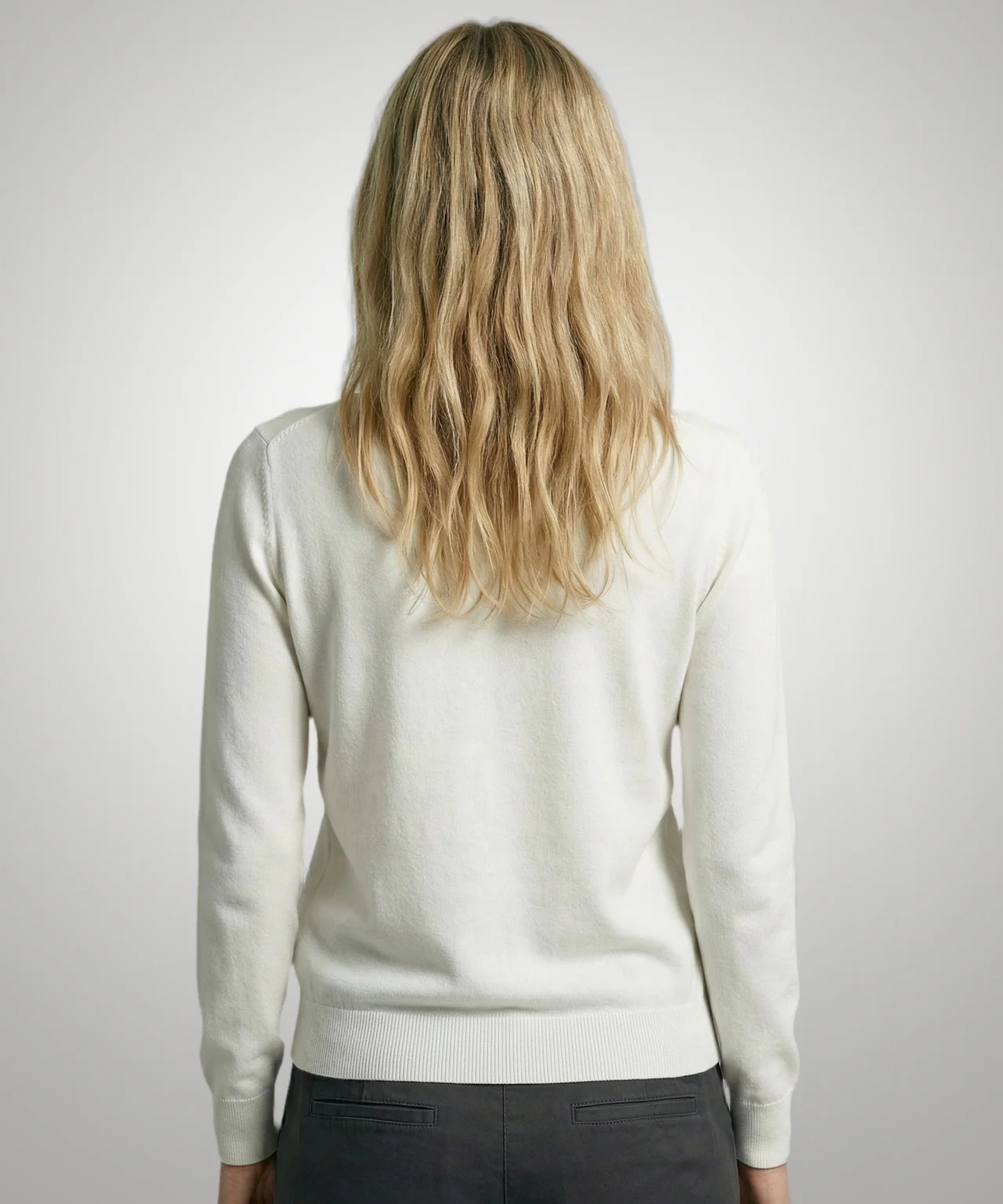 Trui Katoen-Kasjmier V-Hals | Off White - Image 3