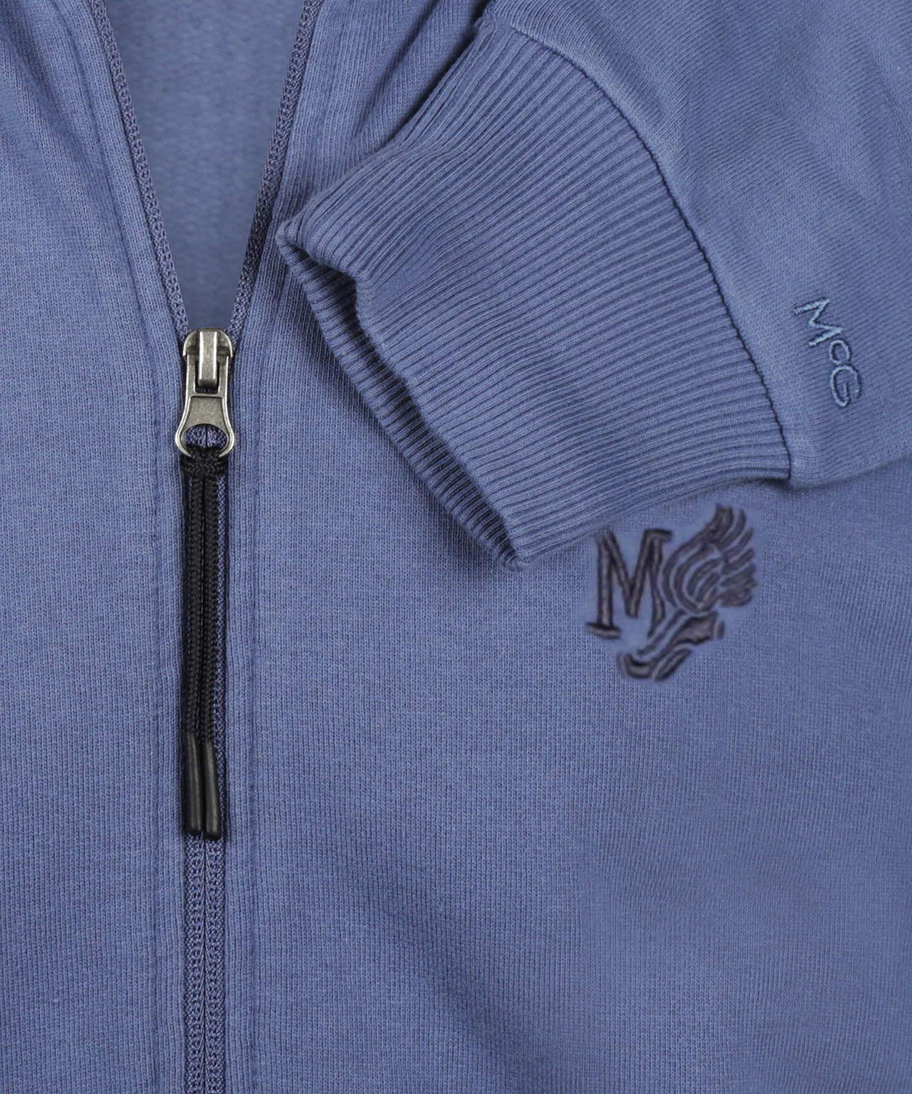 Zip Thru Sweat Cardigan | Vintage Blue - Image 6